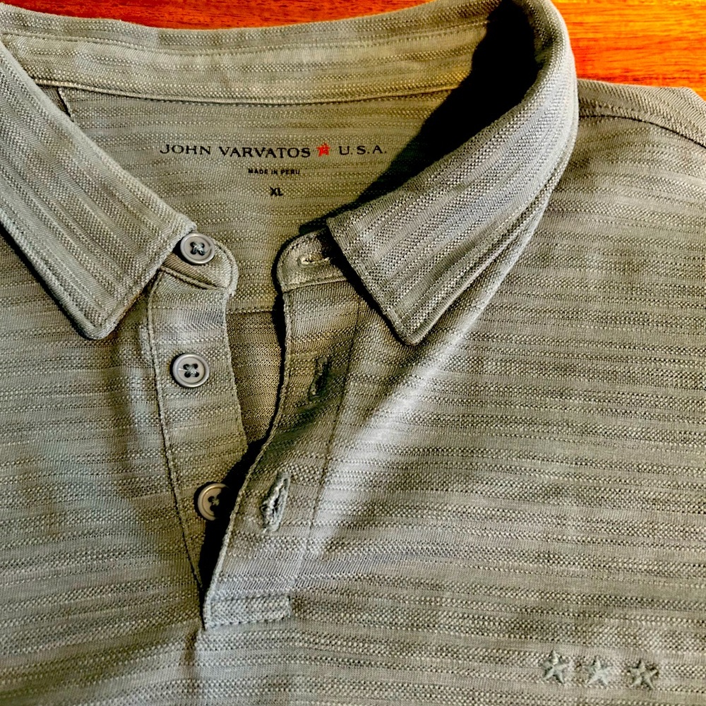 Men’s XL John Varvatos Polo Grey Gray great shape!